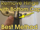 remove door hinge with cap