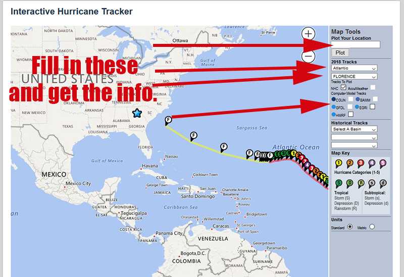 hurricane tracking map