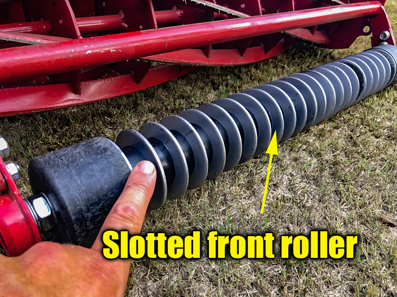 grooved roller reel mower