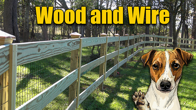 wood and wire dog fence