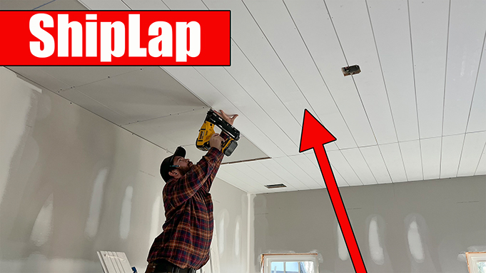How to Install Shiplap Ceiling home DIY